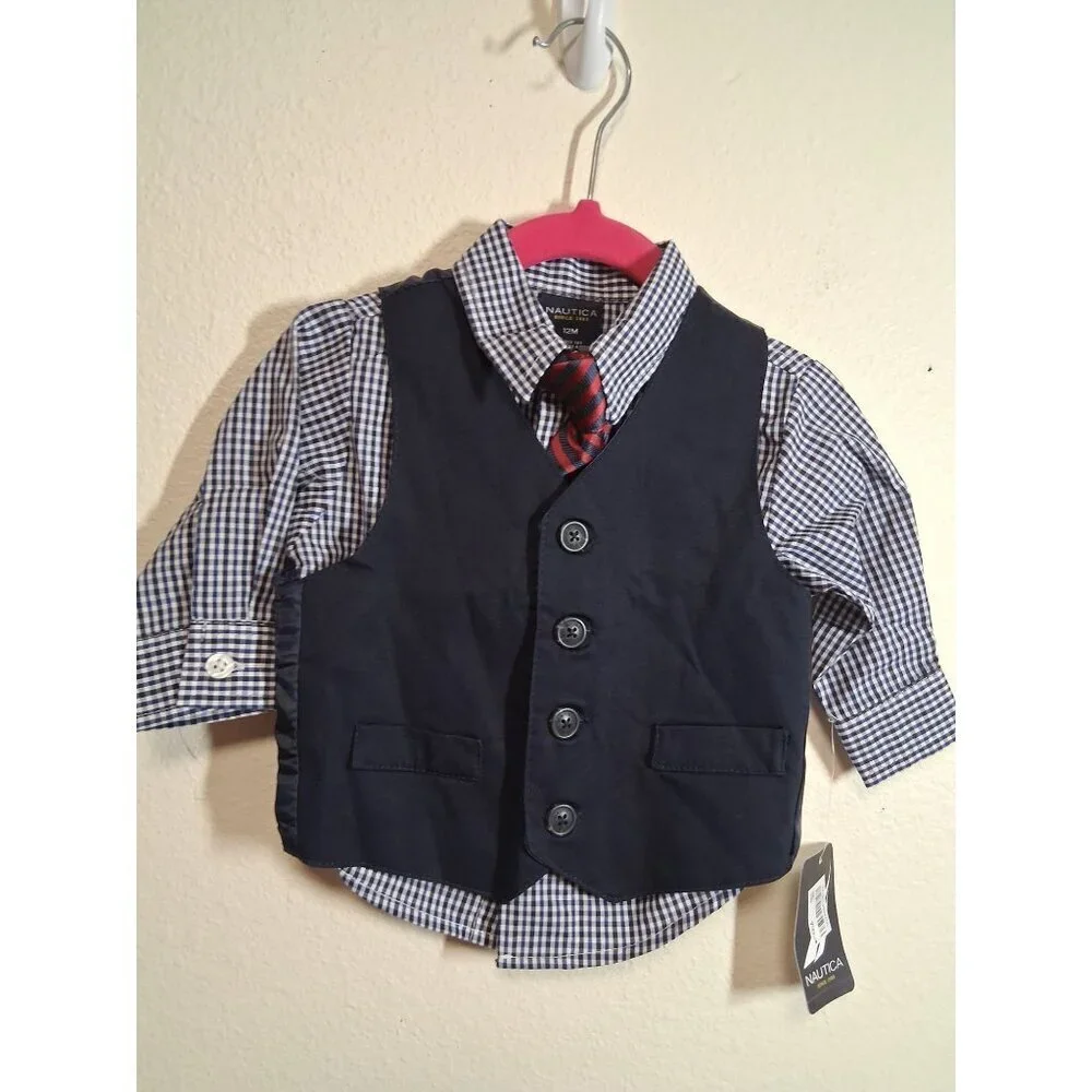 NWT Nautica 3 Piece Formal Set Baby Boys Size 12 Months